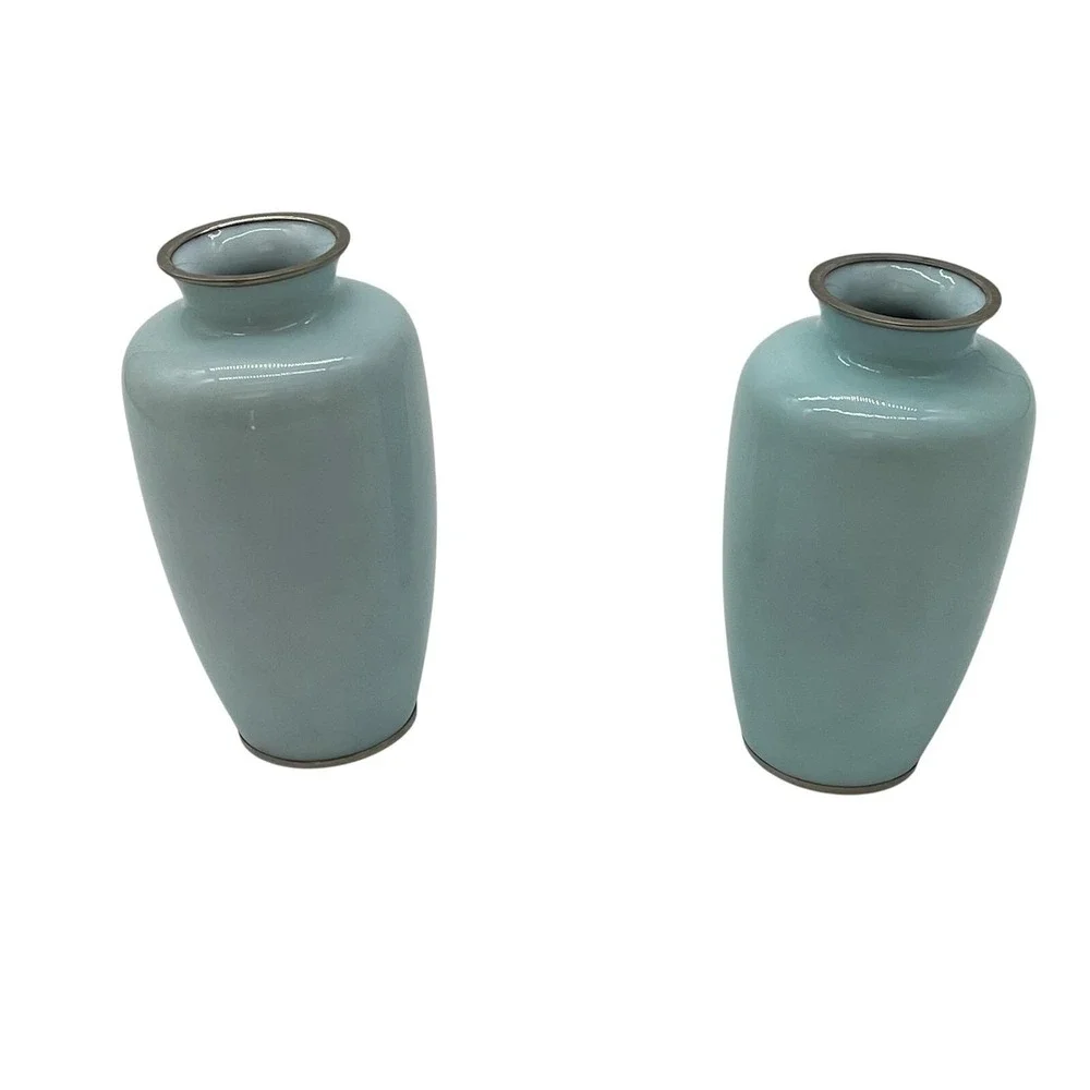 Vintage Sato Cloisonné Pair of 7